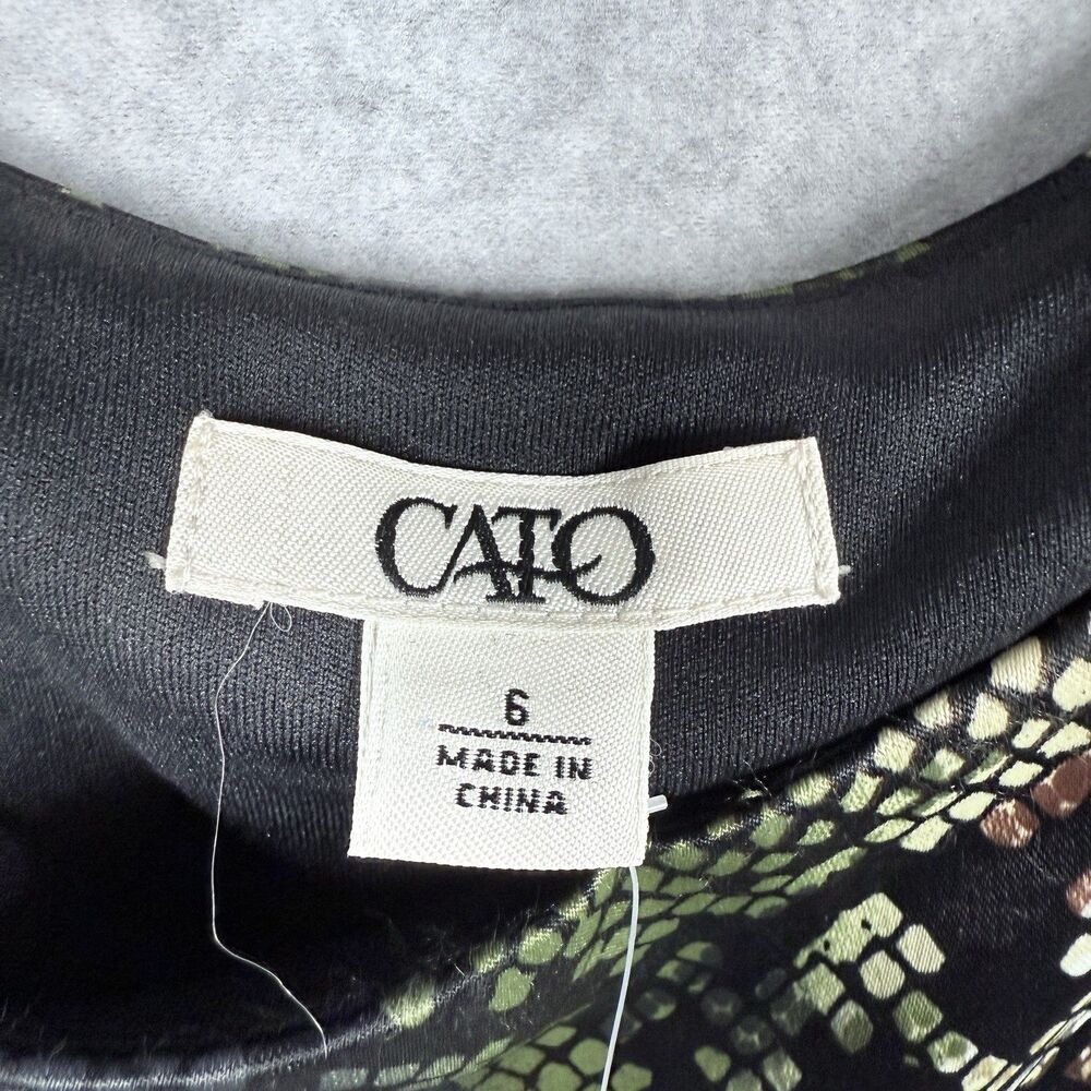 Cato Snake Skin Dress Womens Sz Med Brown Green With Belt Stretch - Picture 5 of 13